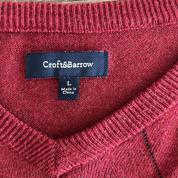 Men’s Croft & Barrow V-Neck Sweater - L - Picture 3 of 4